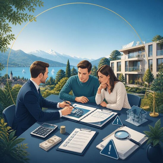 Jeune couple consultant un agent immobilier pour l’achat de leur premier logement.