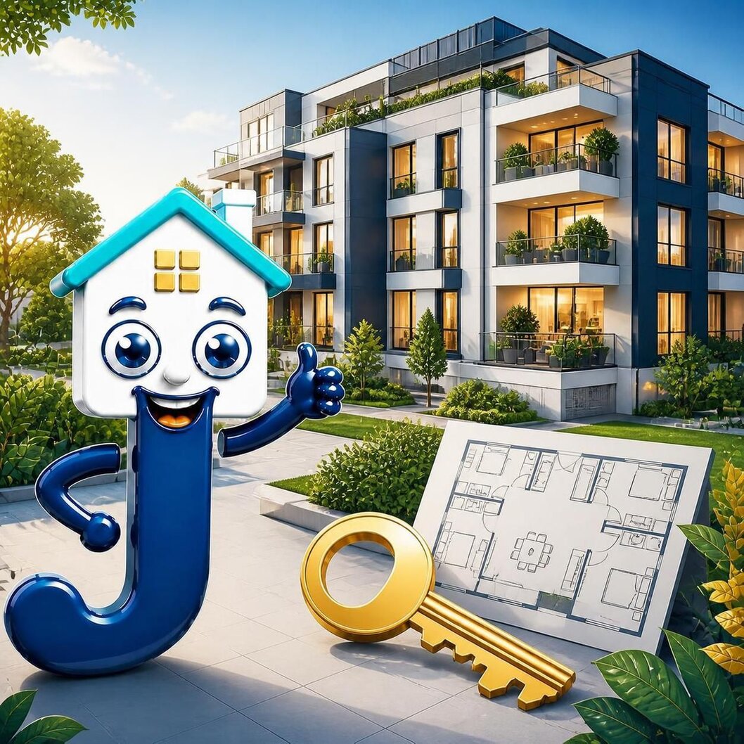 Immeuble d’appartements modernes avec balcons.